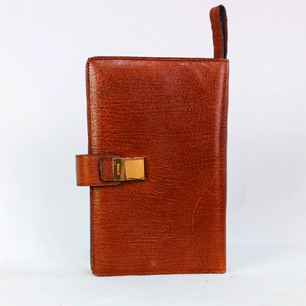 Bally Vtg Leather Flap Over Clutch.